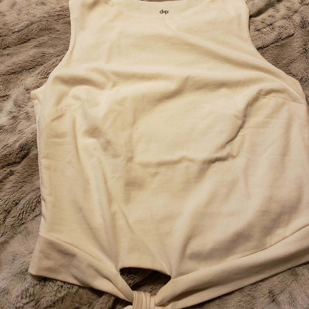 Ivory tank top with tie